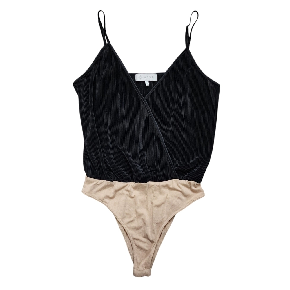 WAYF Black Ribbed Bodysuit